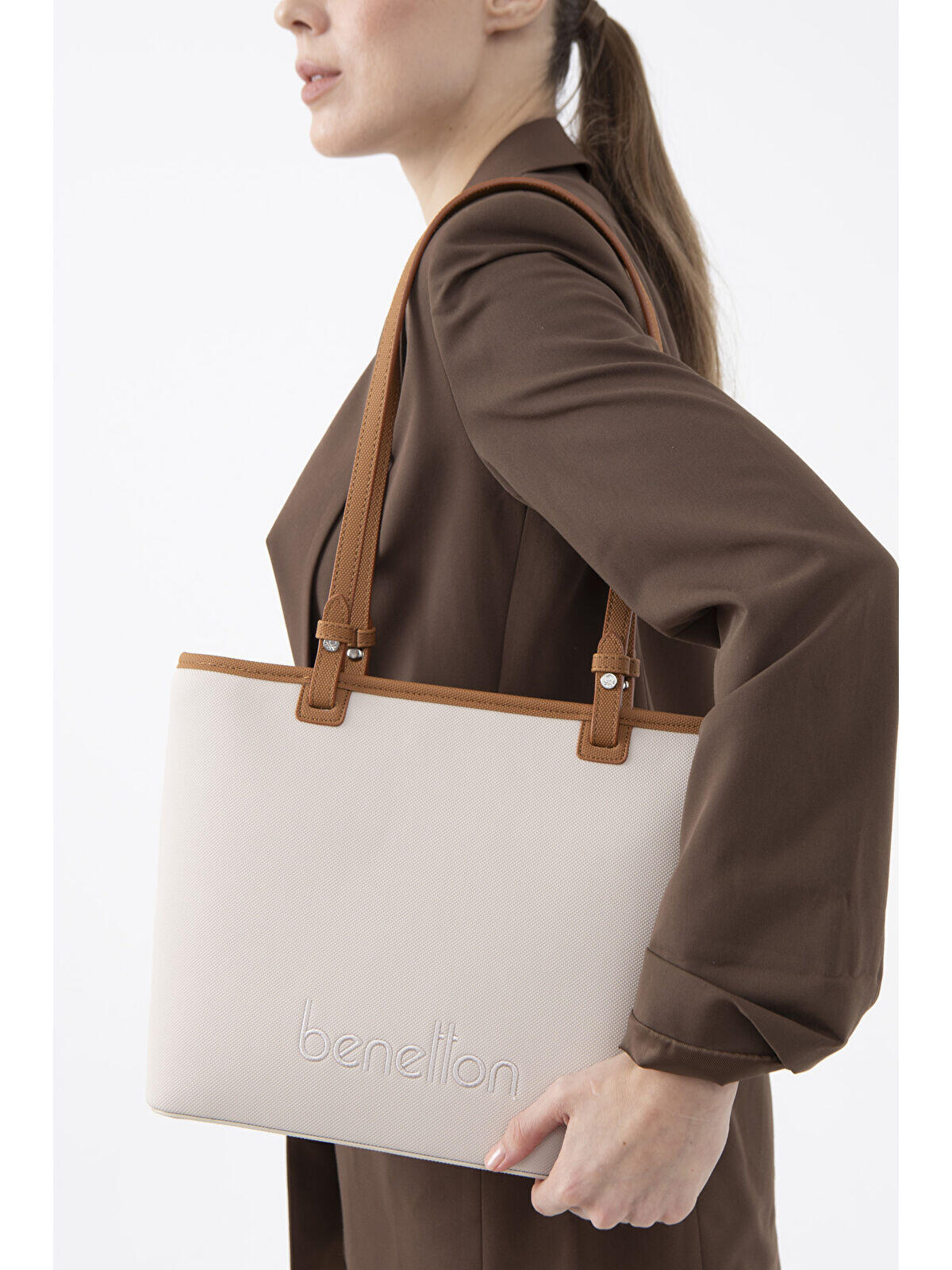 United Colors Of Benetton Kadın Kol Çantası BNT_1583 Bej-Camel