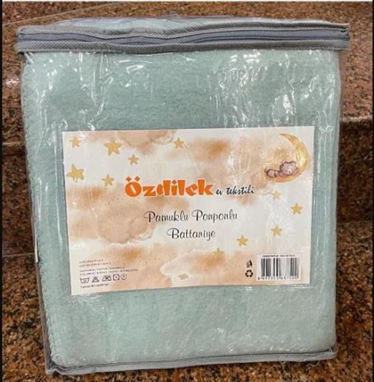 Özdilek Bebe Battaniye Pamuk Ponponlu Yeşil
