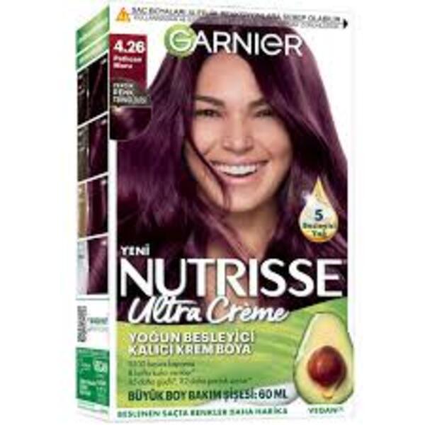 Garnier Saç Boyası Nutrisse Ultra Creme No:4.26 Patlıcan Mor