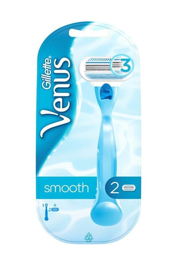 Gillette Traş Makinesi Venüs Smooth Mavi+2 Yedek