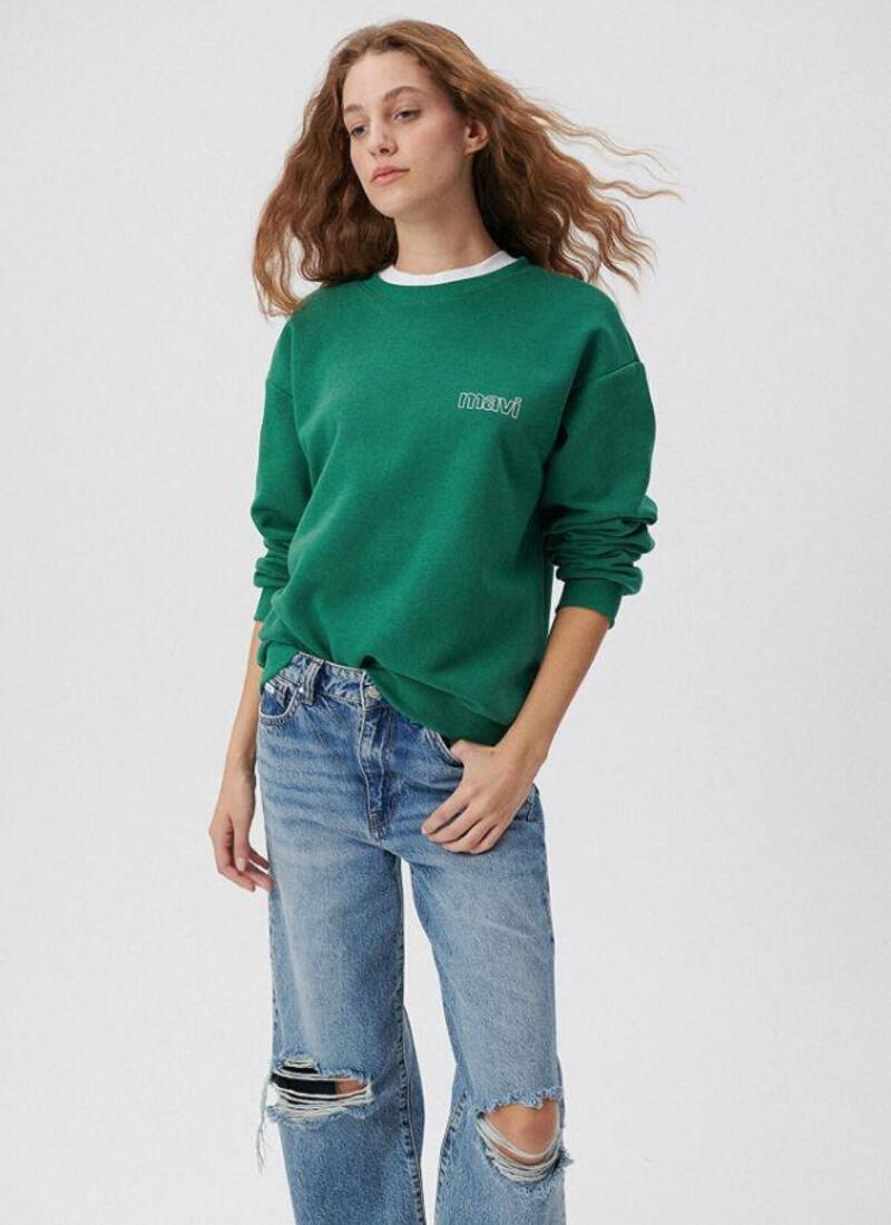 Mavi Sweatshirt M1611656-71874 Zümrüt Yeşil