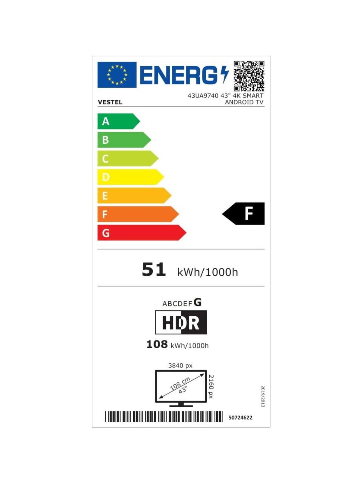 Vestel Led Tv 43" 43UA9740 4K Smart Android