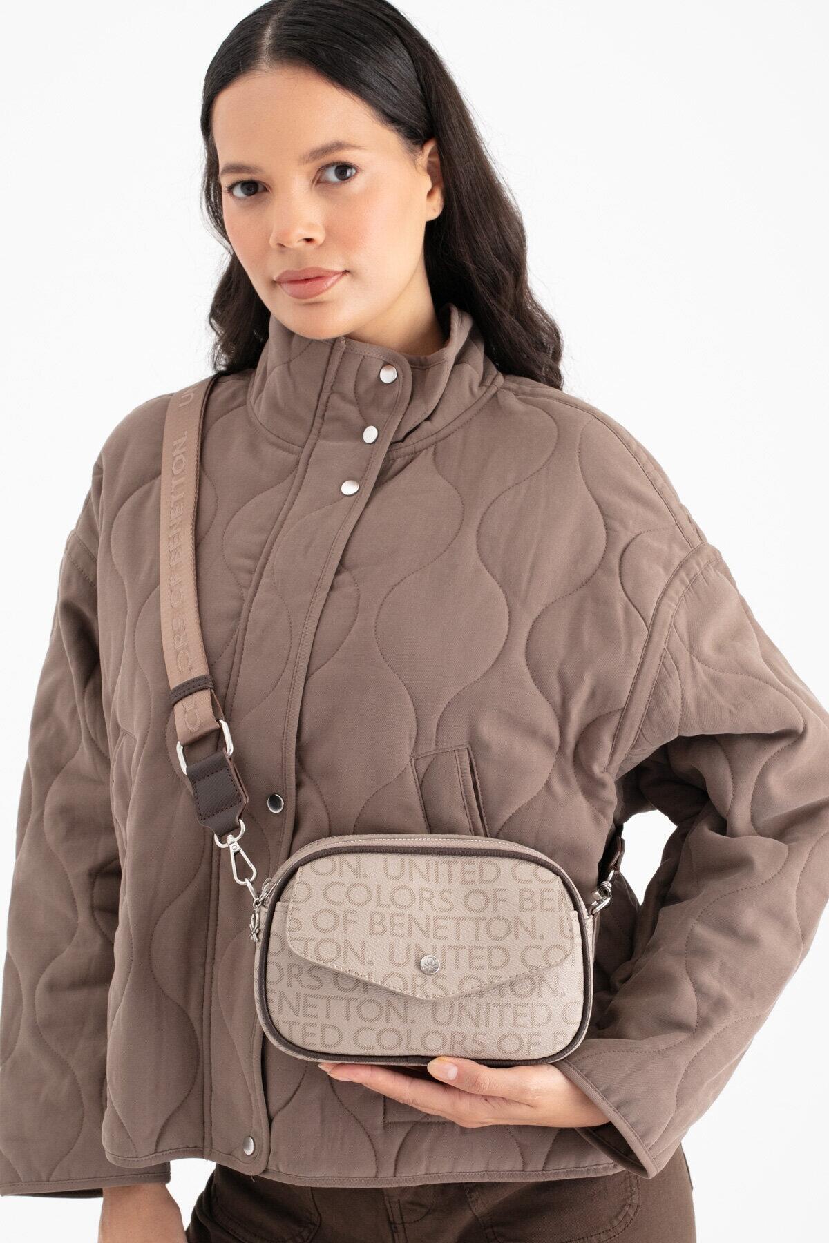 United Colors Of Benetton Kadın Kol Çantası BNT_1687 Taş-Kahve United Colors Of Benetton Kadın Kol Çantası BNT_1687 Taş-Kahve