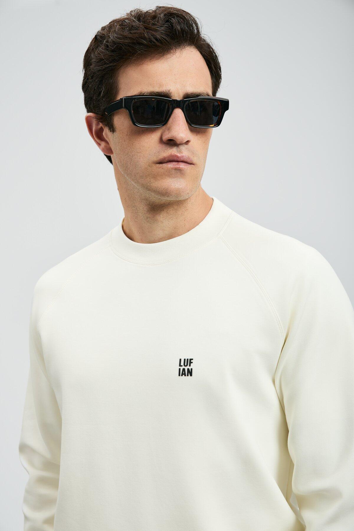 Lufıan Erkek Sweatshirt Grant 112030179 Kırık Beyaz