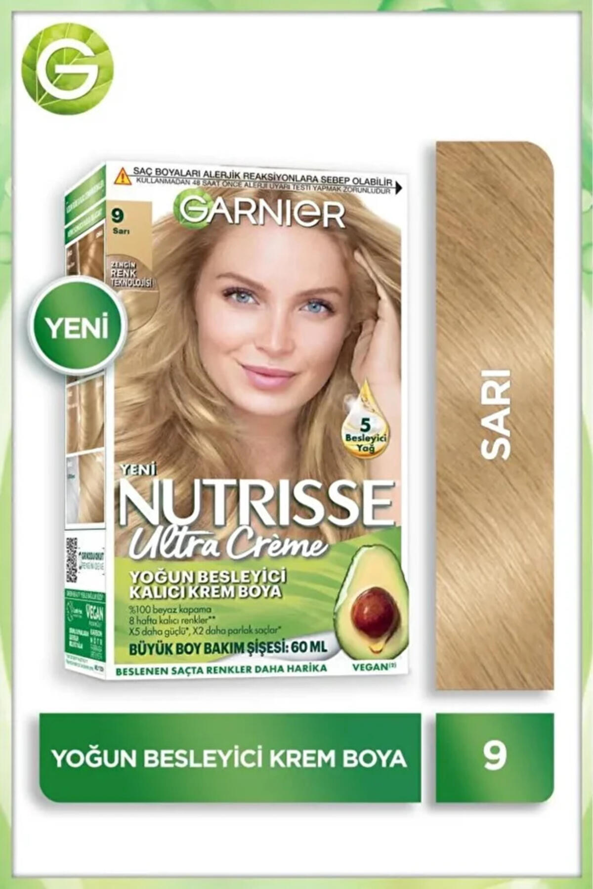 Garnier Saç Boyası Nutrisse Ultra Creme No:9 Sarı