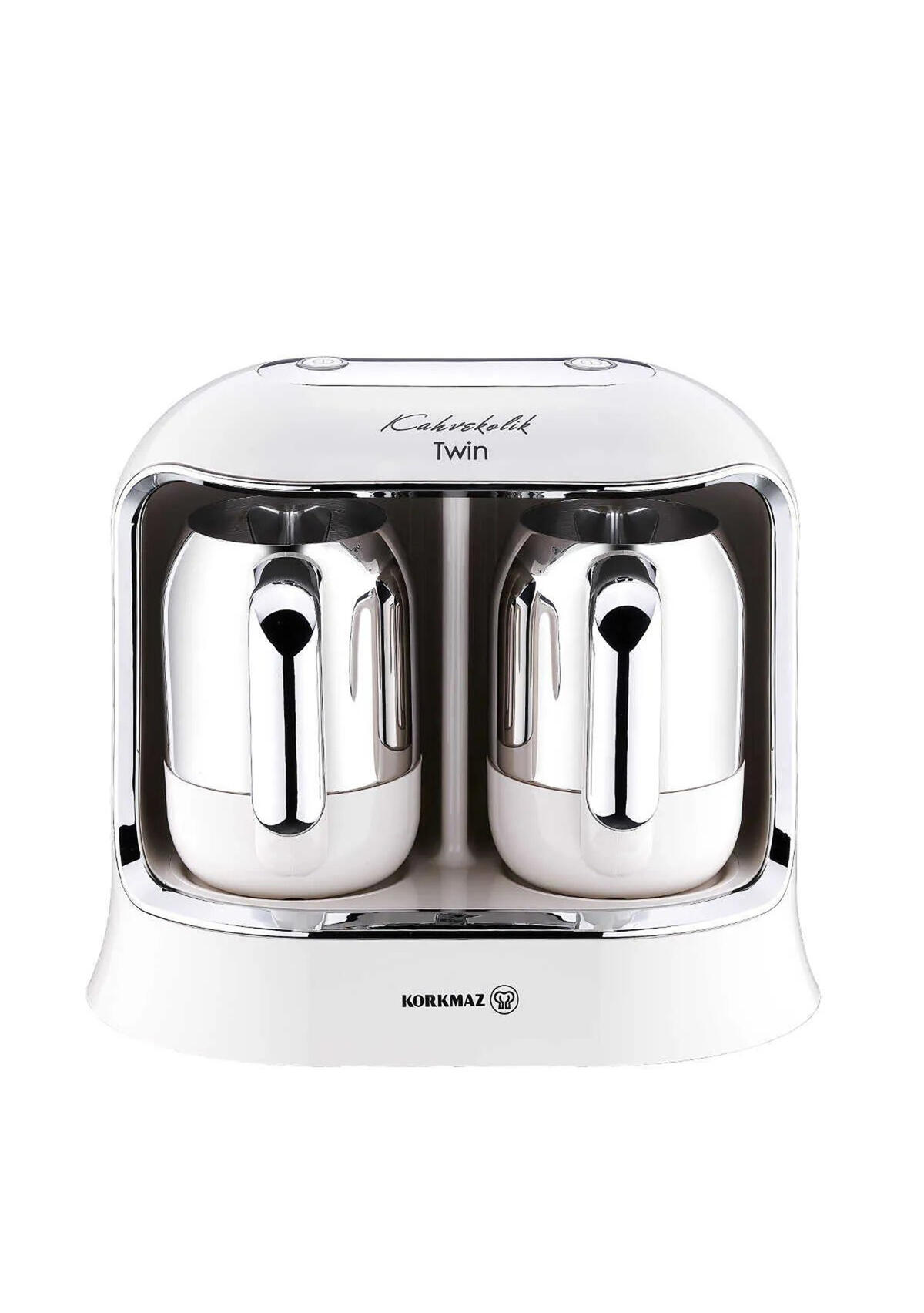 Korkmaz Kahve Makinesi Kahvekolik Twin A861-08 Vanilya/Krom