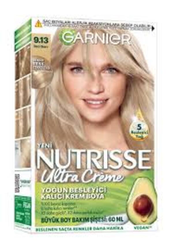 Garnier Saç Boyası Nutrisse Ultra Creme No:9.13 İnci Sarı