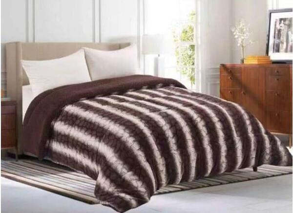 Evlen Yorgan Seti Çift Kişilik Kürk Eternitiy Kahve