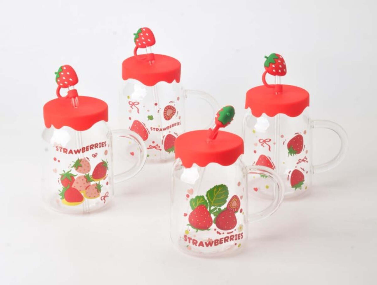 Tohana Kupa Cam Silikon Kapaklı Pipetli 500 Ml THN77035