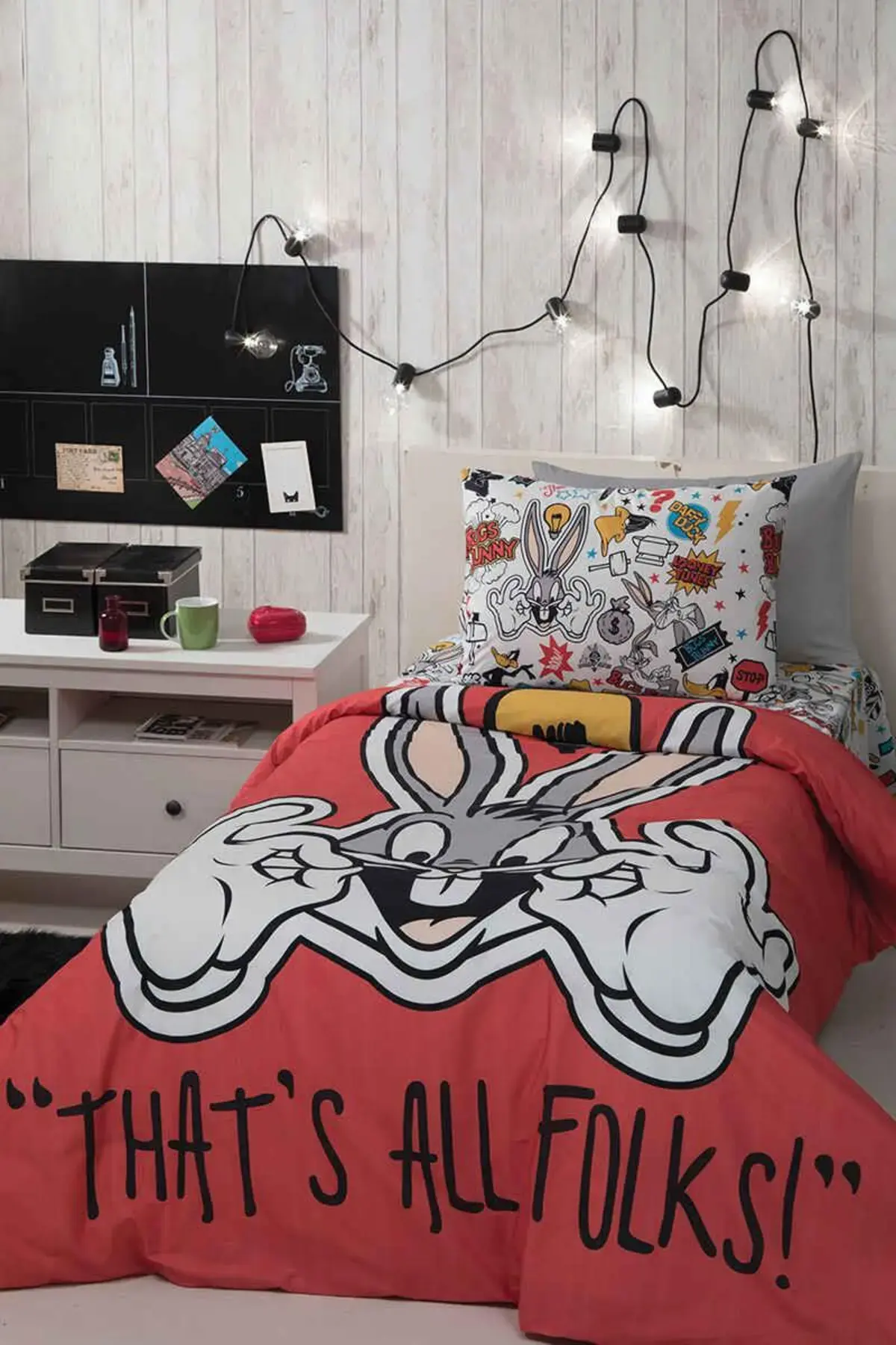 Özdilek Nevresim Takımı Tek Kişilik Lisanslı Bugs Bunny Smile Krem