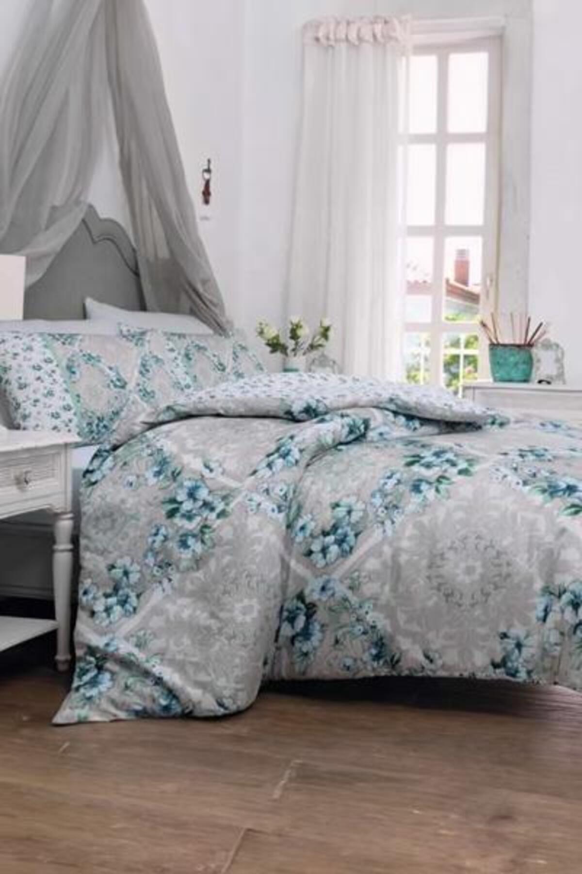 Özdilek Nevresim Takımı Çift Kişilik Saten Soft Life Provence Mint