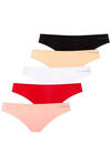 U.S Polo Assn. Kadın String 5Li 67005 Siyah-Ten-Beyaz-Somon-Kırmızı