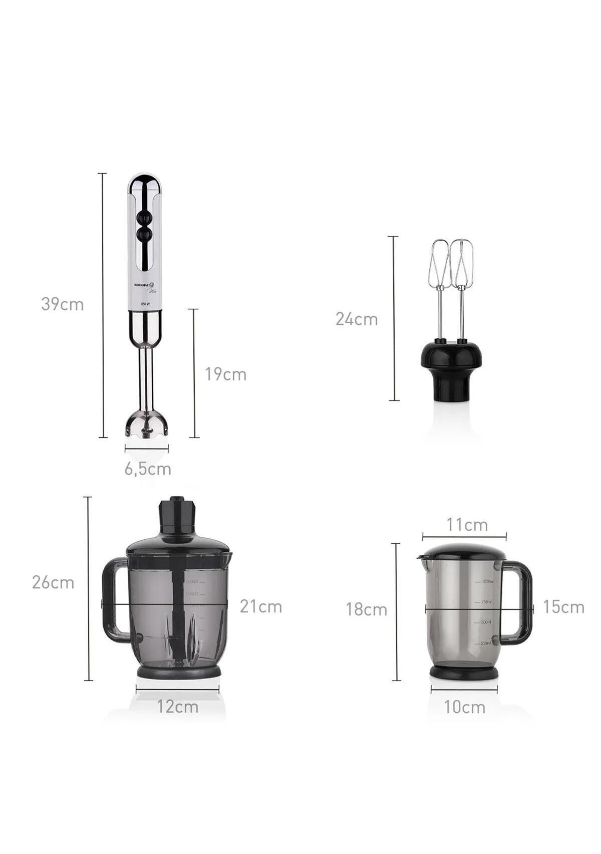 Korkmaz Blender Seti Mia Mega A447-14 Vanilya