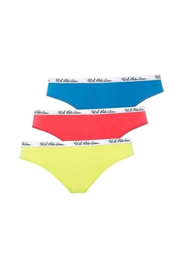 U.S Polo Assn. Kadın Slip 3Lü 66288 Mercan-Neon Yeşil-Turkuaz