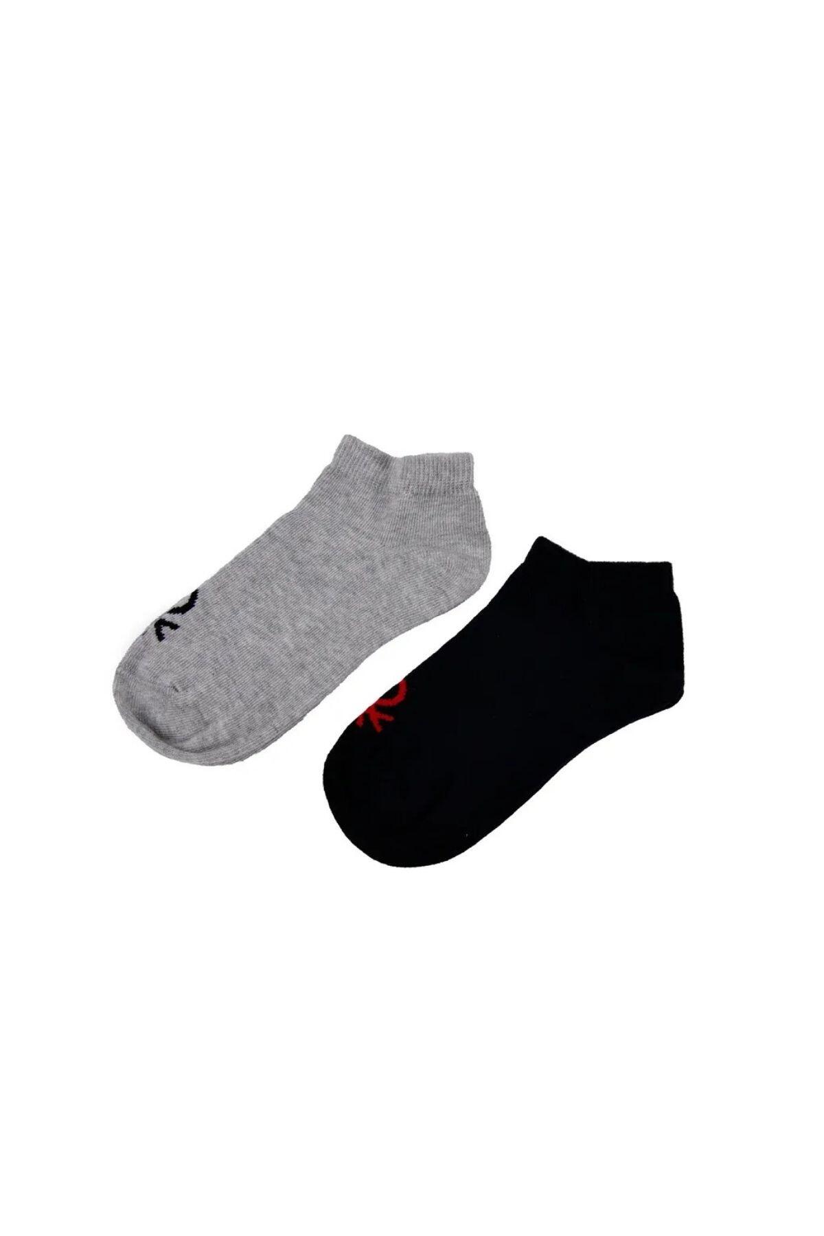 Benetton Babet Çorap 2Li Erkek Çocuk BNT-B24096 Gri Melanj