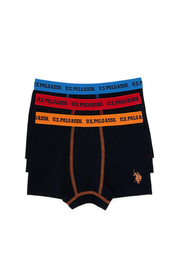 U.S Polo Assn. Boxer Erkek Çocuk 3Lü US1370 Lacivert