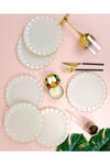 Glore Pasta Tabak 6Lı 21Cm Solid Krem Wavy 68850