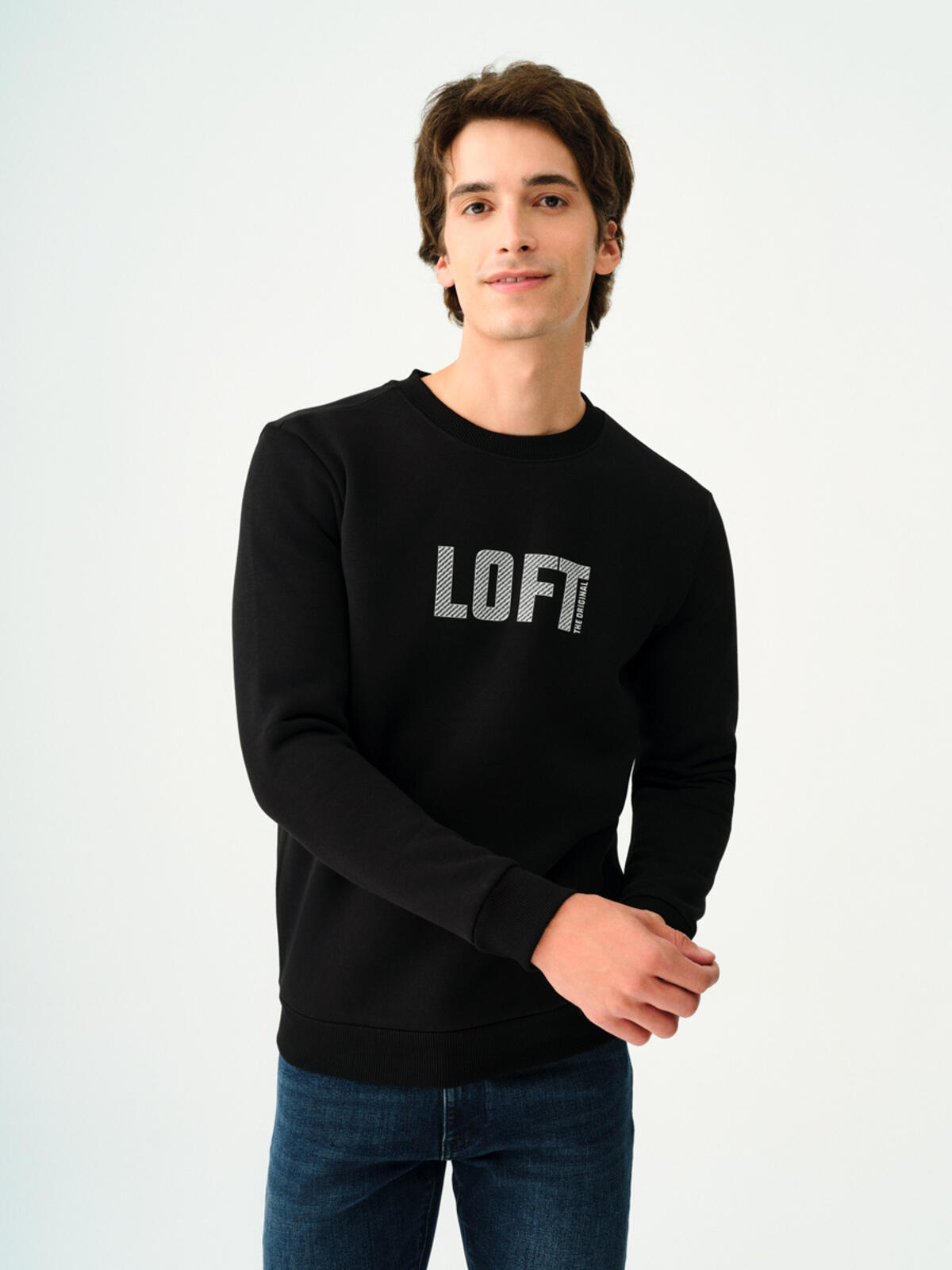 Loft Sweatshirt LF2037697 Siyah-Beyaz