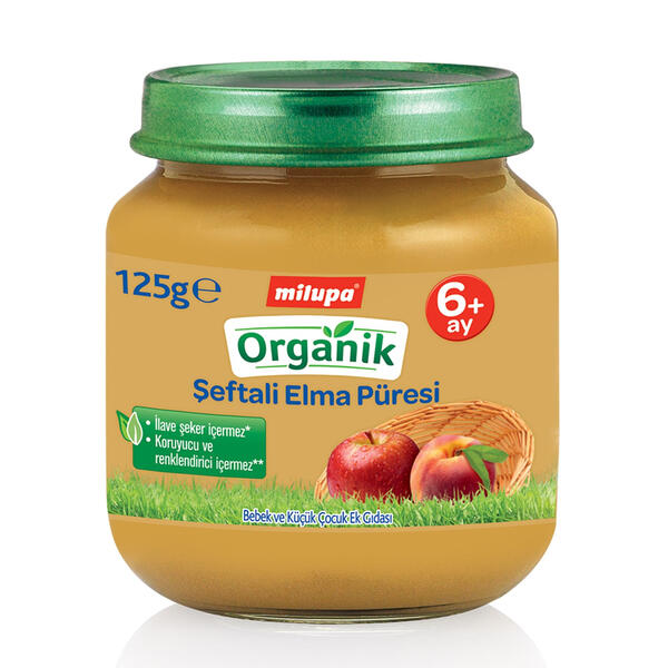 Milupa Organik Şeftali Elma 125Gr