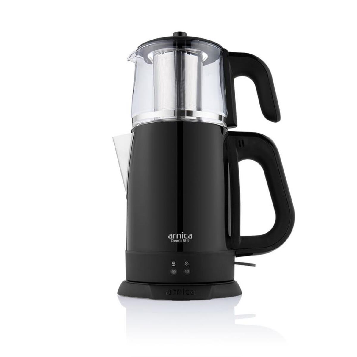 Arnica Çay Makinesi Demli Stil Cam İh33205 Siyah