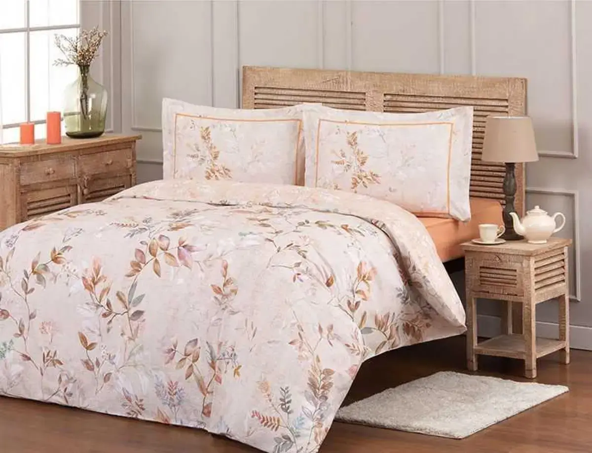 Özdilek Nevresim Takımı Çift Kişilik Flanel Autumn Floret Oranj
