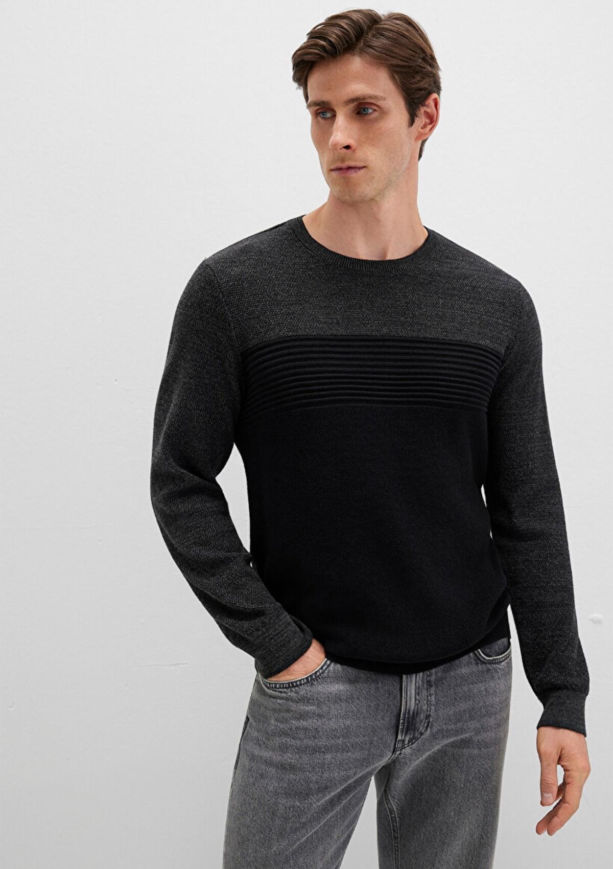 Mavi Kazak M070377-900 Siyah