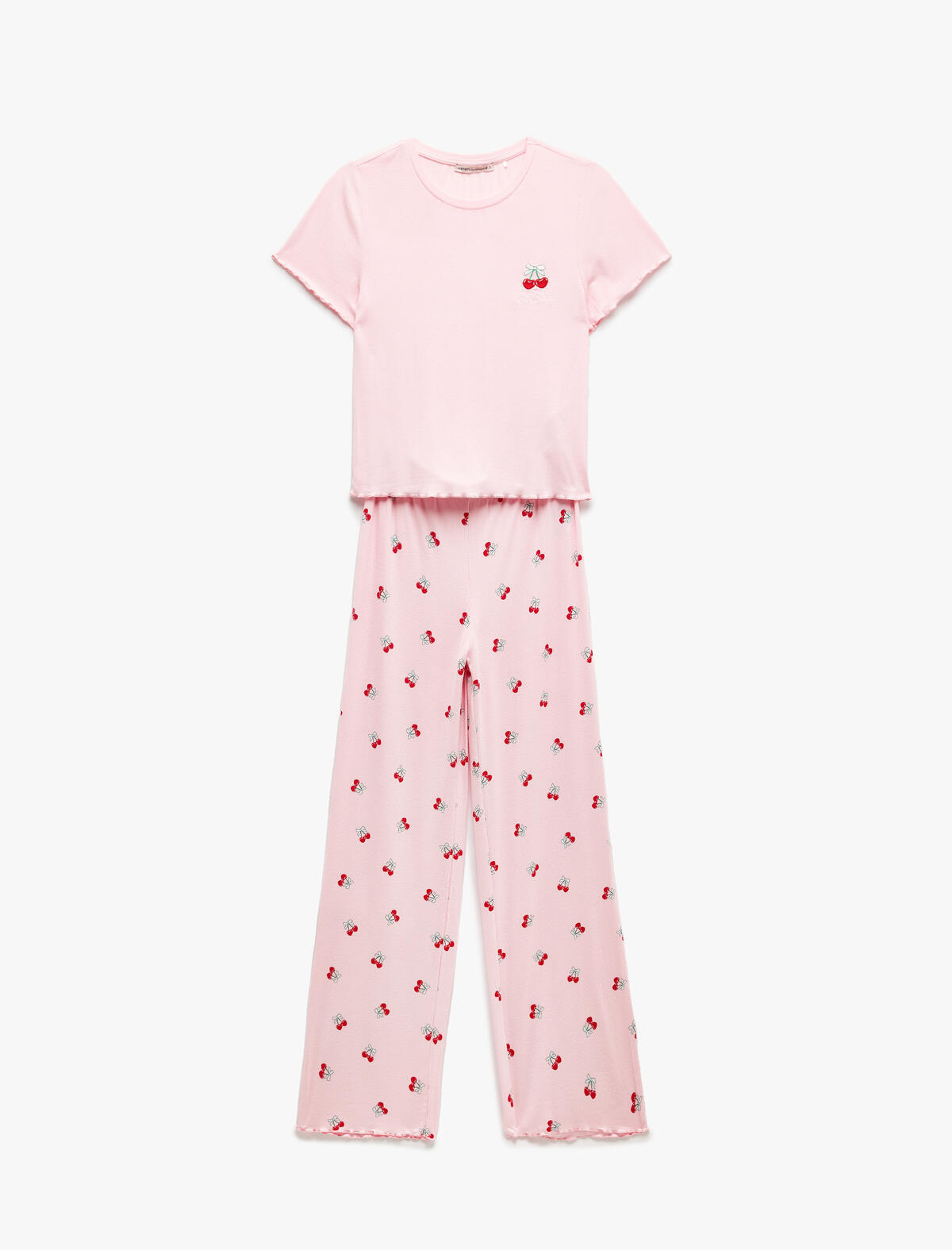 Koton Pijama Takımı 5SLK40076MK Pembe Desenli