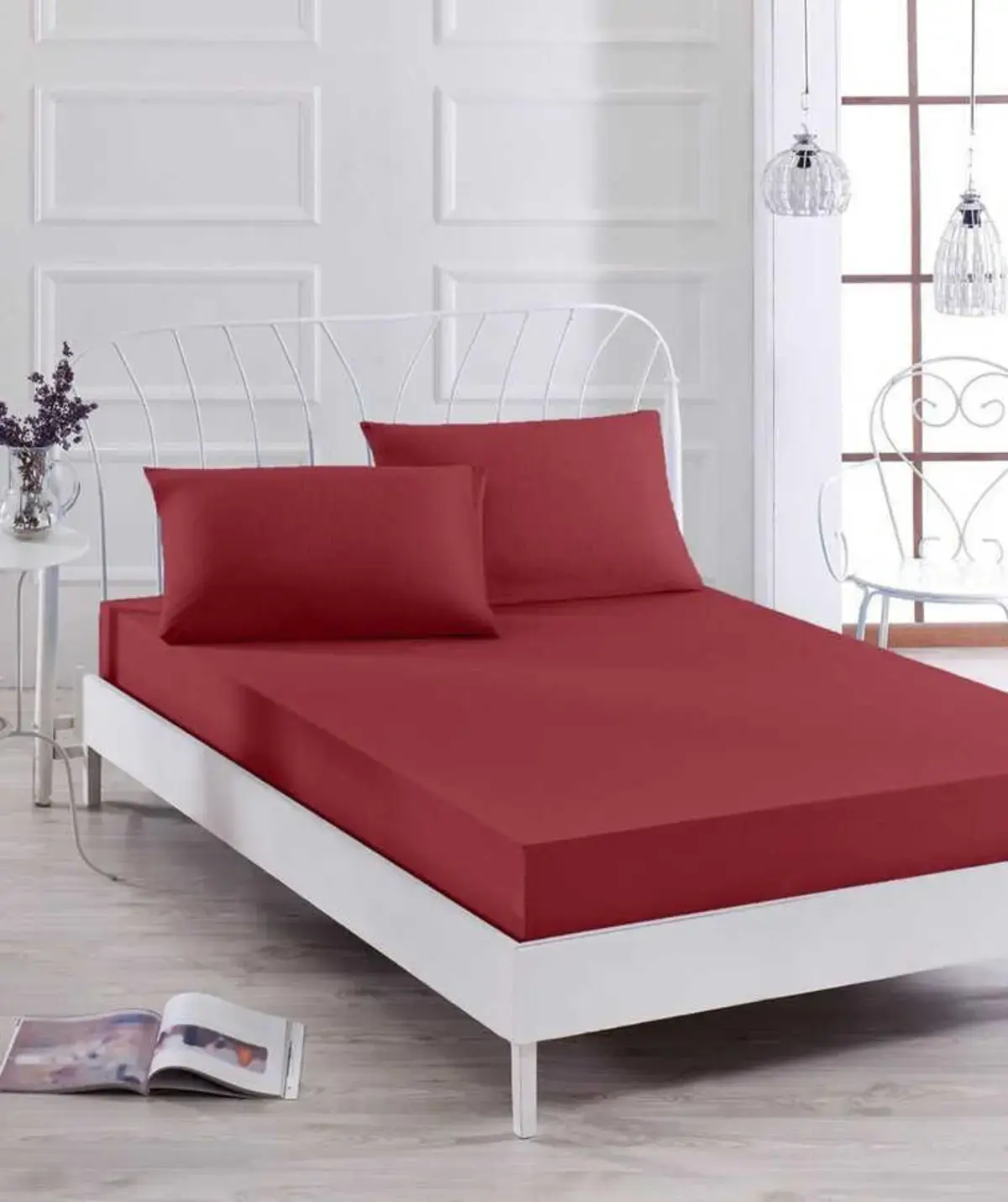 Özdilek Çarşaf Çift Kişilik 180*200 Fitted Trendy Bordo