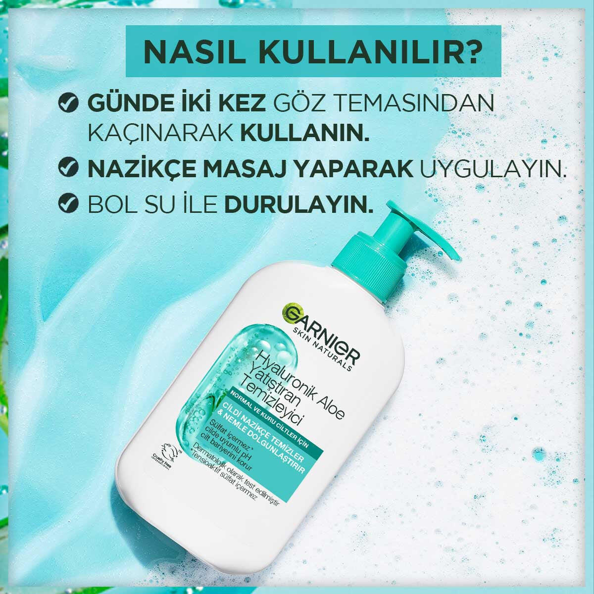 Garnier Temizleyici Hyaluronik Aloe Nem+Yatıştıran 250Ml