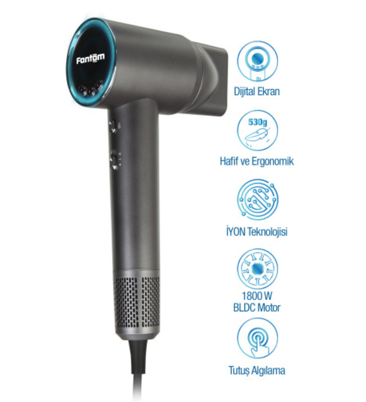 Fantom Saç Kurutma Jolie Sk 2500 Antrasit
