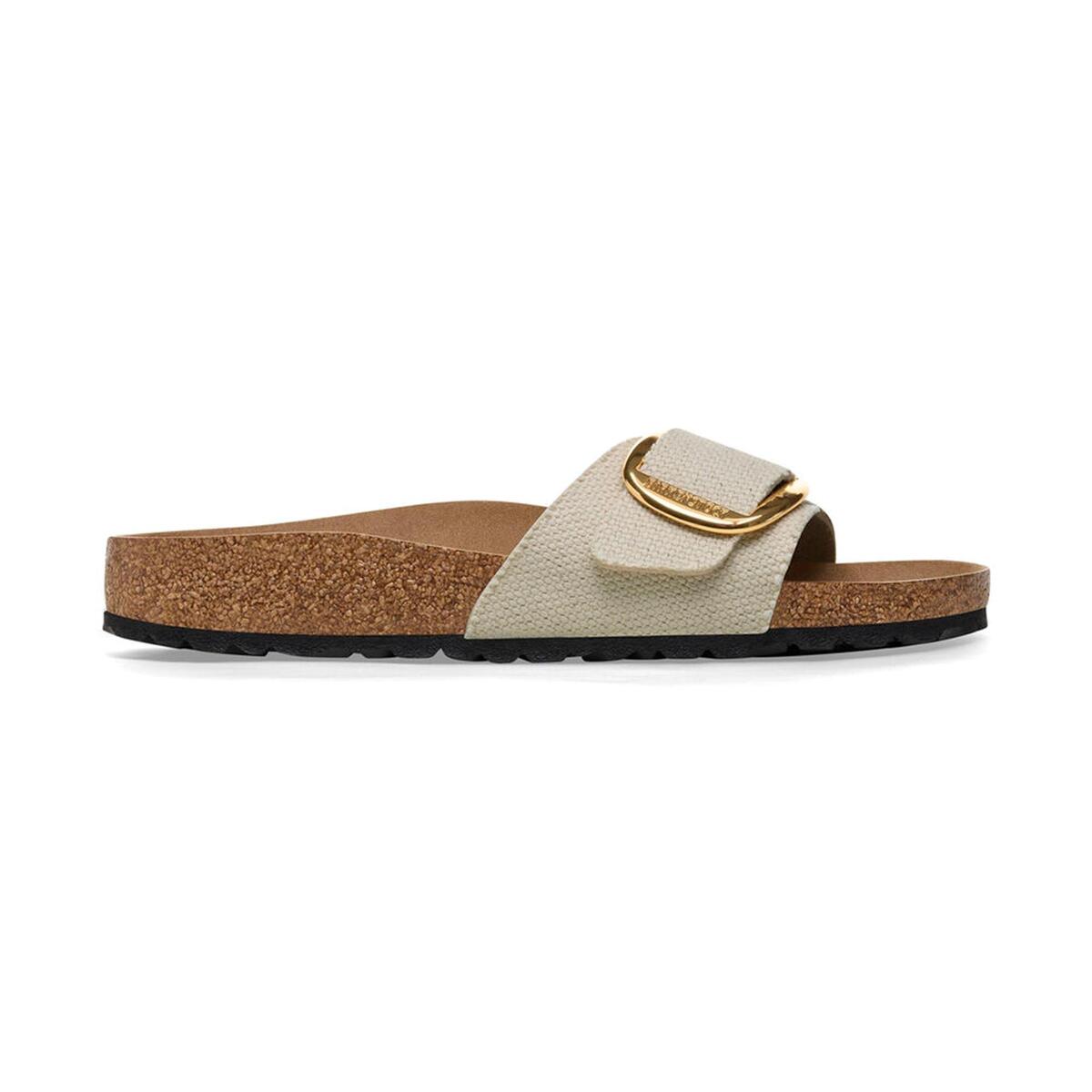 Birkenstock Madrid Big Buckle Tex Rough Canvas Vegan 1026721 Eggshell
