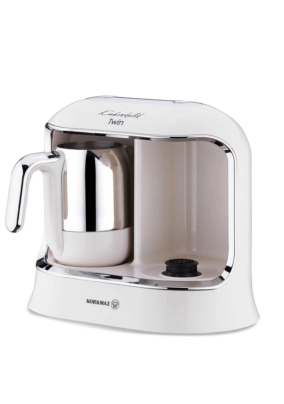 Korkmaz Kahve Makinesi Kahvekolik Twin A861-08 Vanilya/Krom
