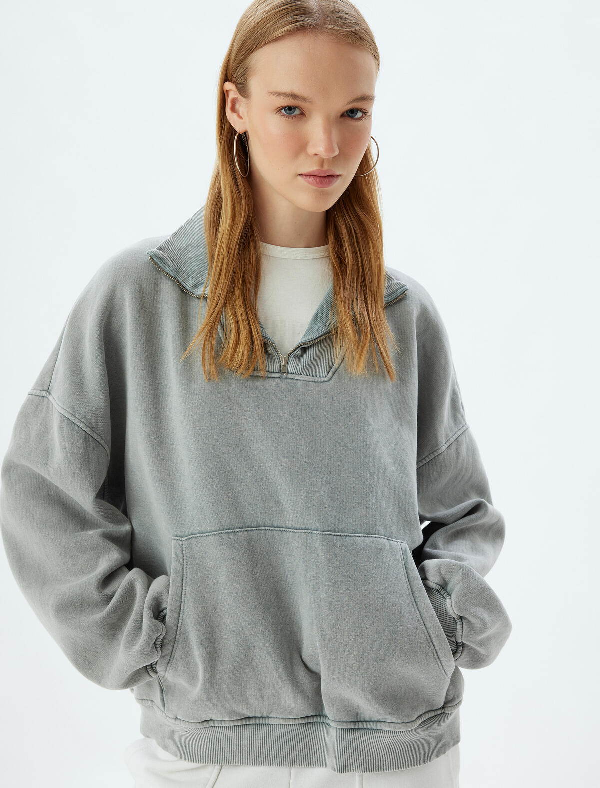 Koton Sweatshirt 5WAL10130IK Gri