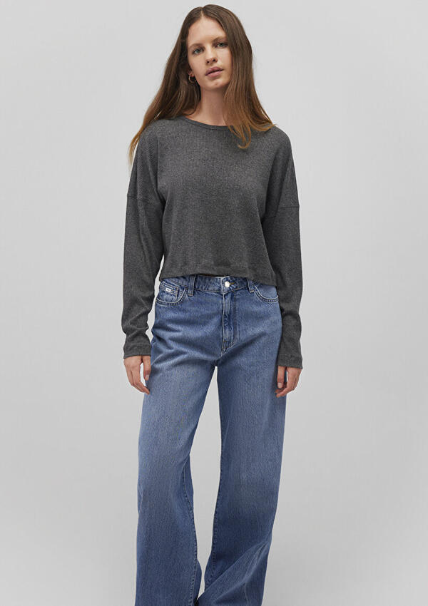 Mavi Tişört M1612837-87829 Antrasit Melanj