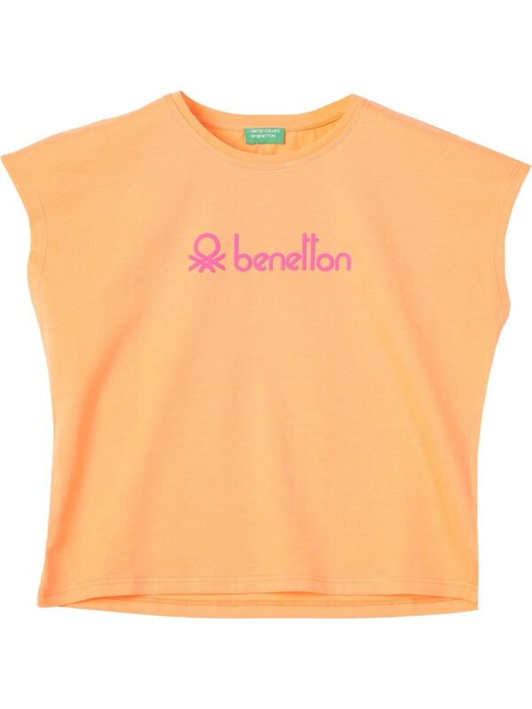 Benetton Tişört Kız Çocuk BNT-G21304 Açık Turuncu