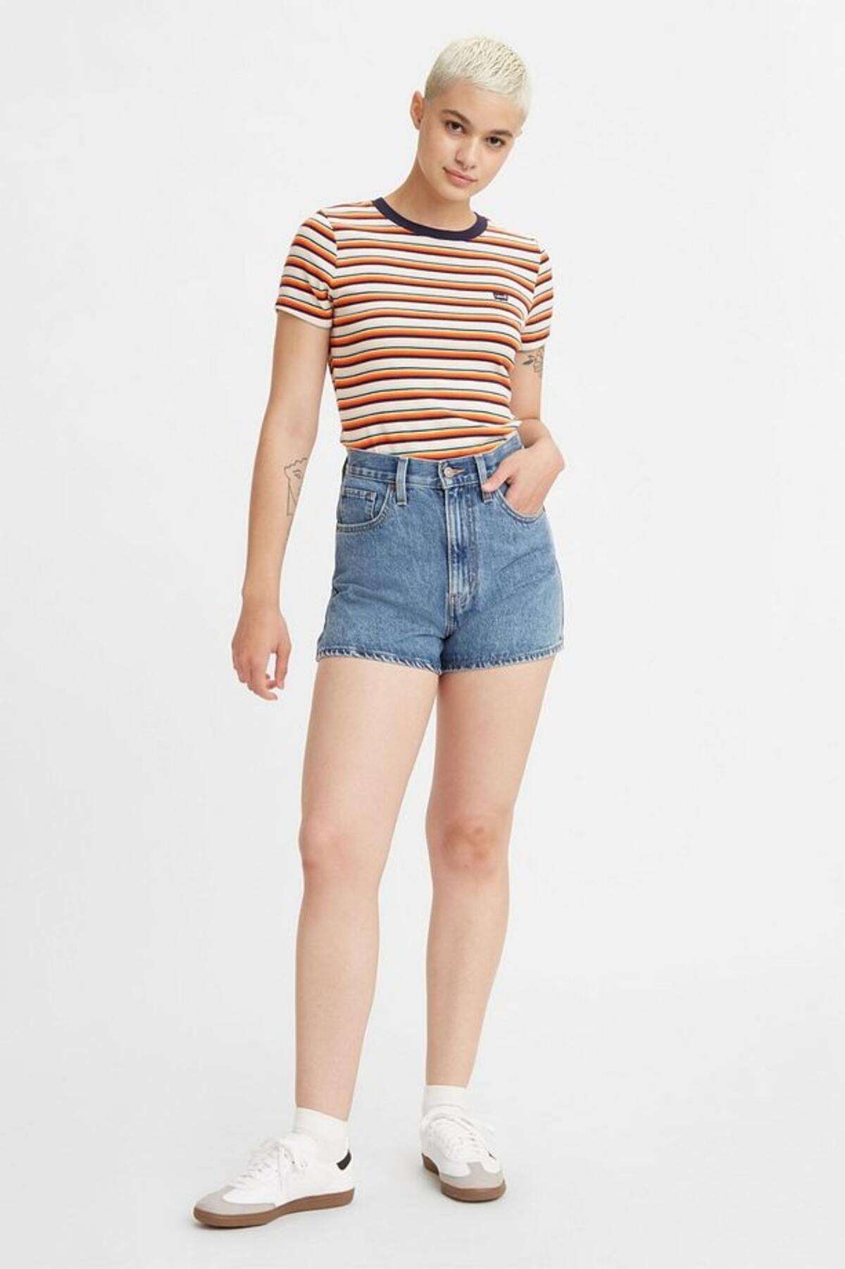 Levis Şort High Waisted A1965-0001 İndigo