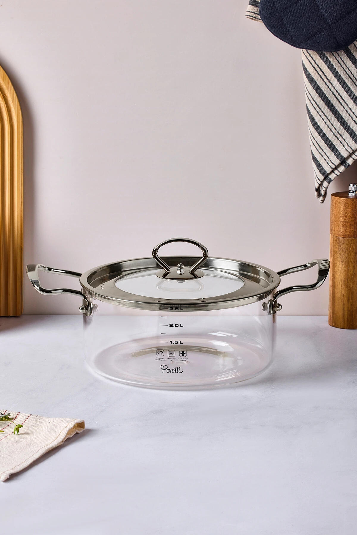 Perotti Tencere Logan Silver 2,5 Lt 20*11/4 17644