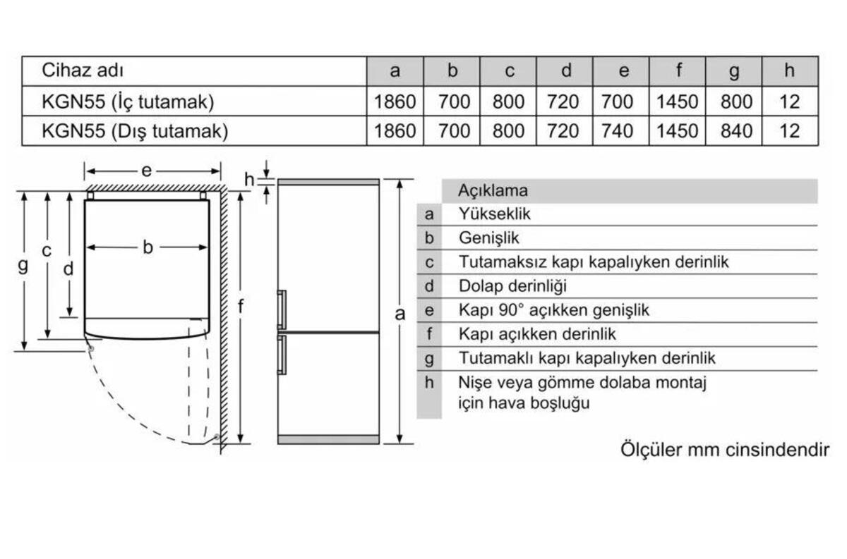 Siemens Buzdolabı KG55NVIE0N