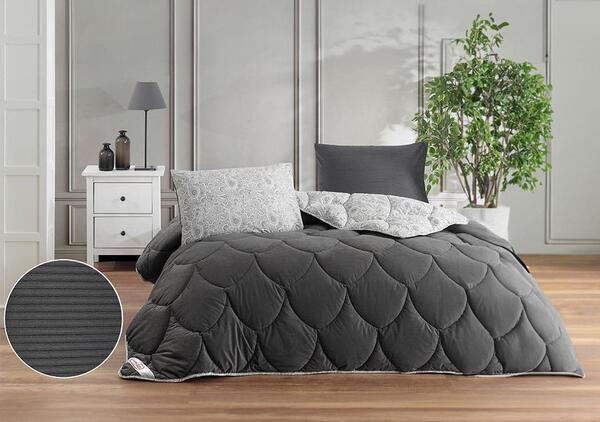 Mucize Uyku Seti Çift Kişilik Premıum Kadife Antrasit