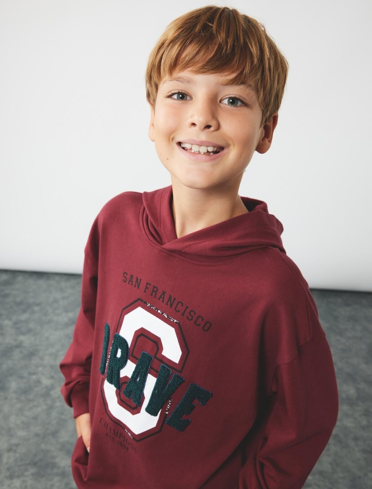 Koton Sweatshirt Erkek Çocuk 6WKB10026TK Bordo