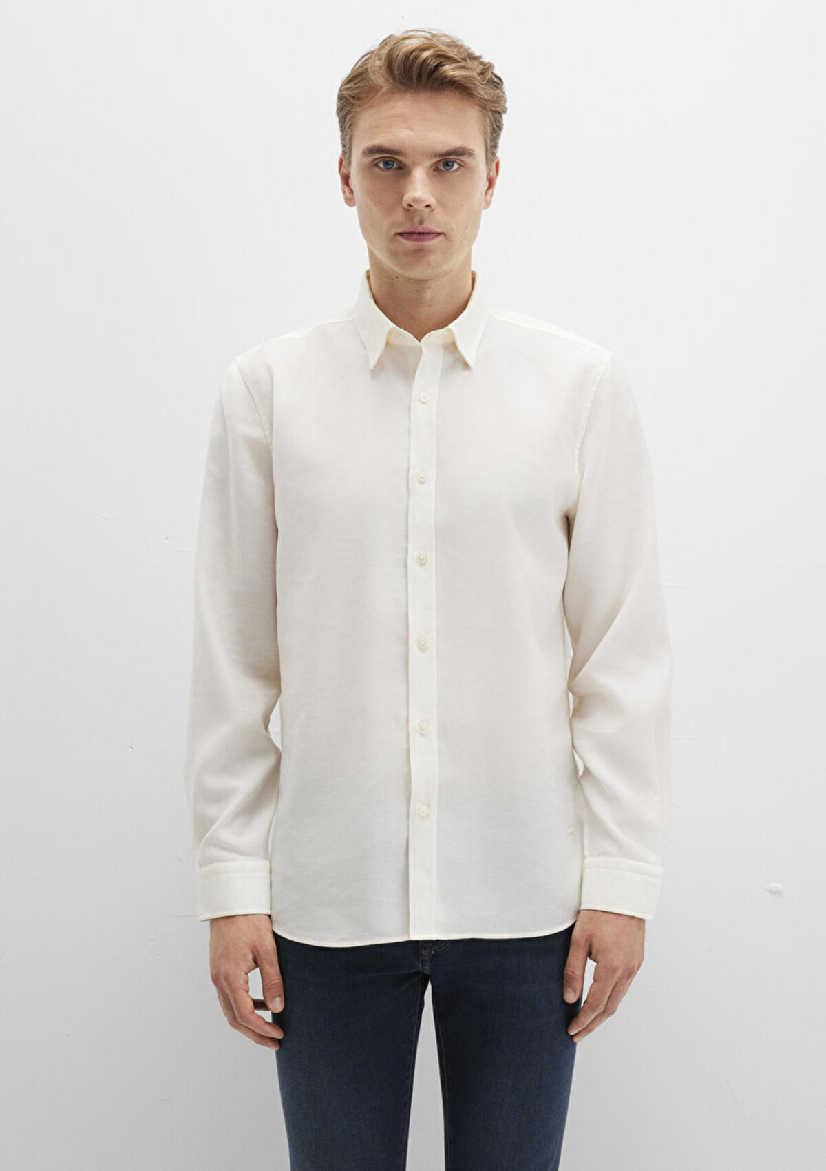 Mavi Gömlek Uzun Kol M0211659-70057 Kırık Beyaz XL