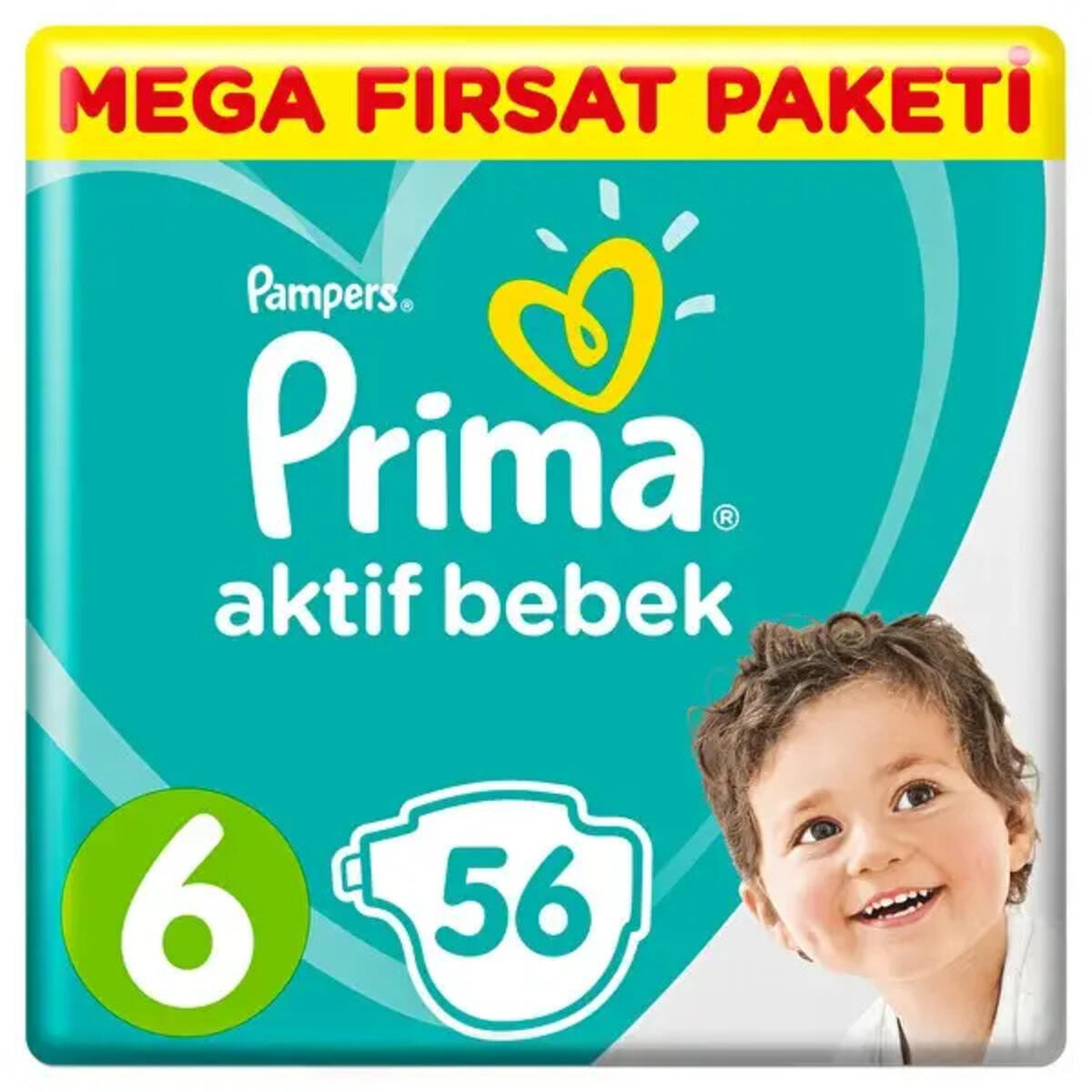 Prima Bez Aktif Bebek Mega Fırsat Paketi 6 Beden 56Lı