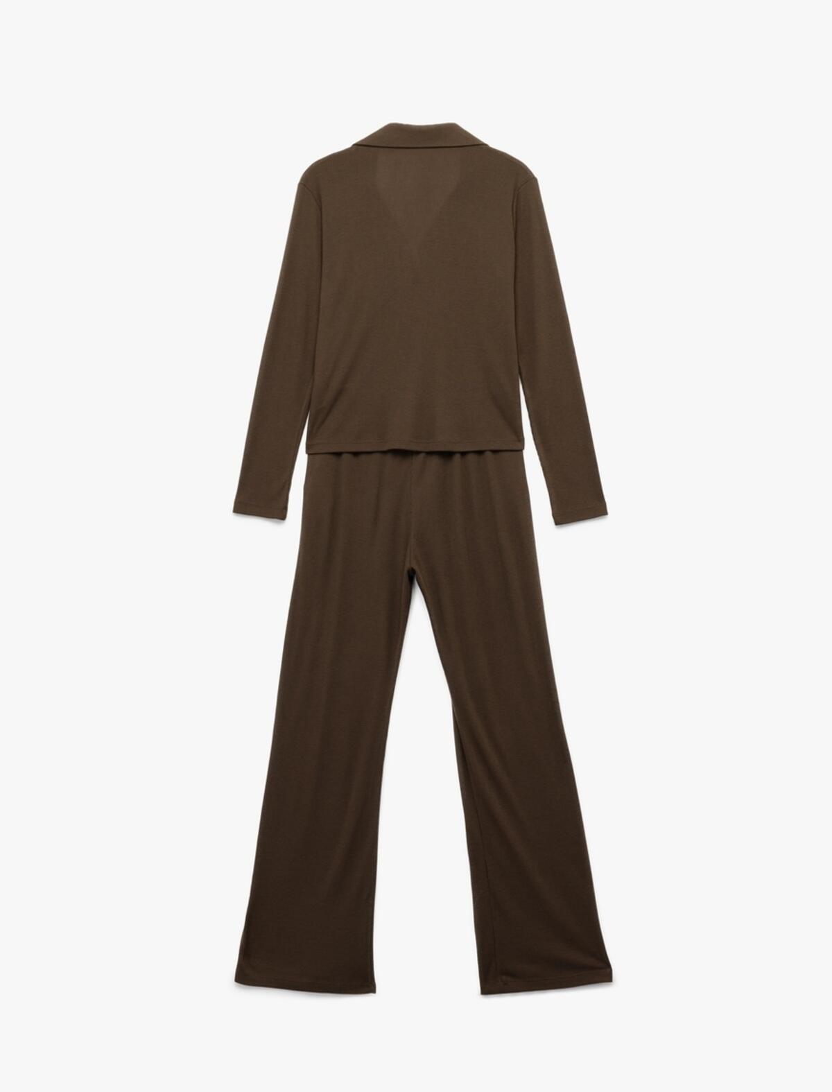 Koton Pijama Takımı 6WLK40122MK Kahverengi