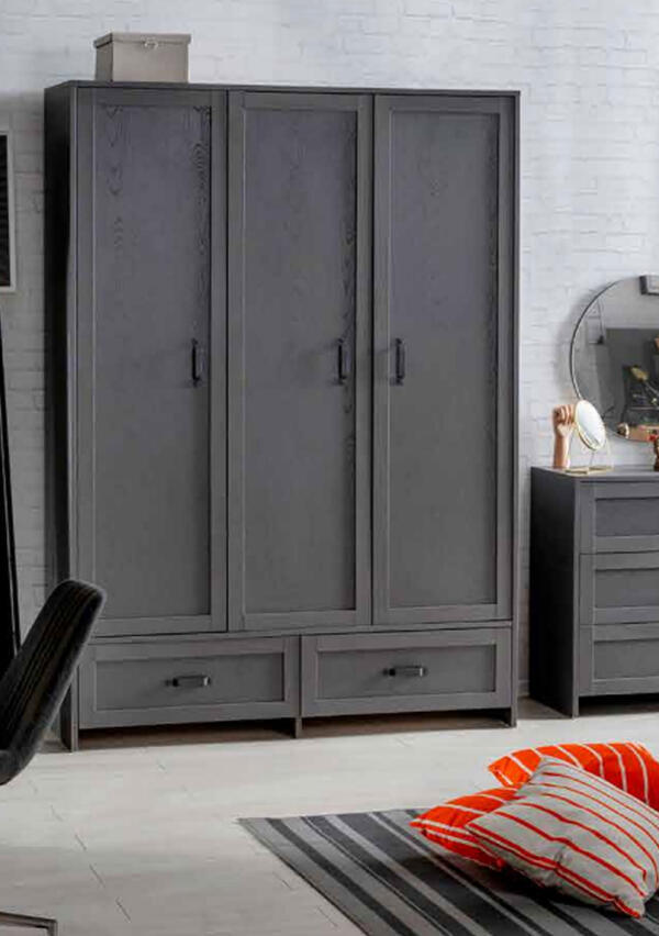 Polo Kids 3 Kapılı Dolap Dark