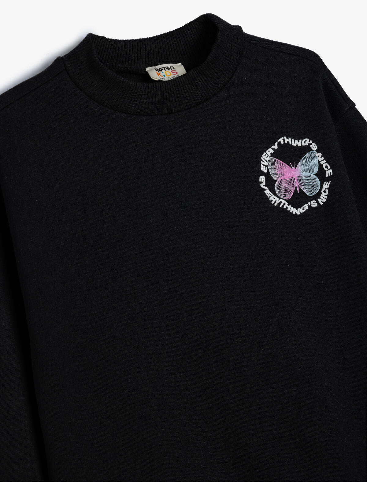 Koton Sweatshirt Kız Çocuk 5WKG10272AK Siyah
