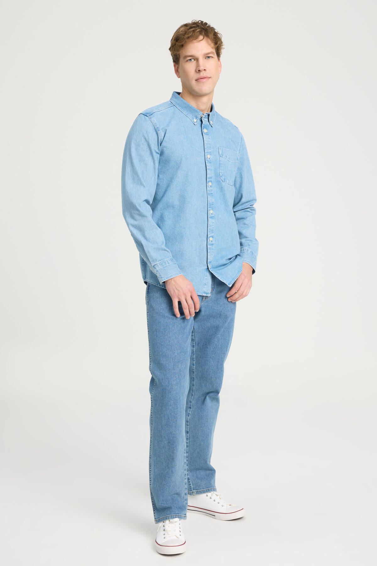 Wrangler Gömlek Uzun Kol W241464XT Mavi