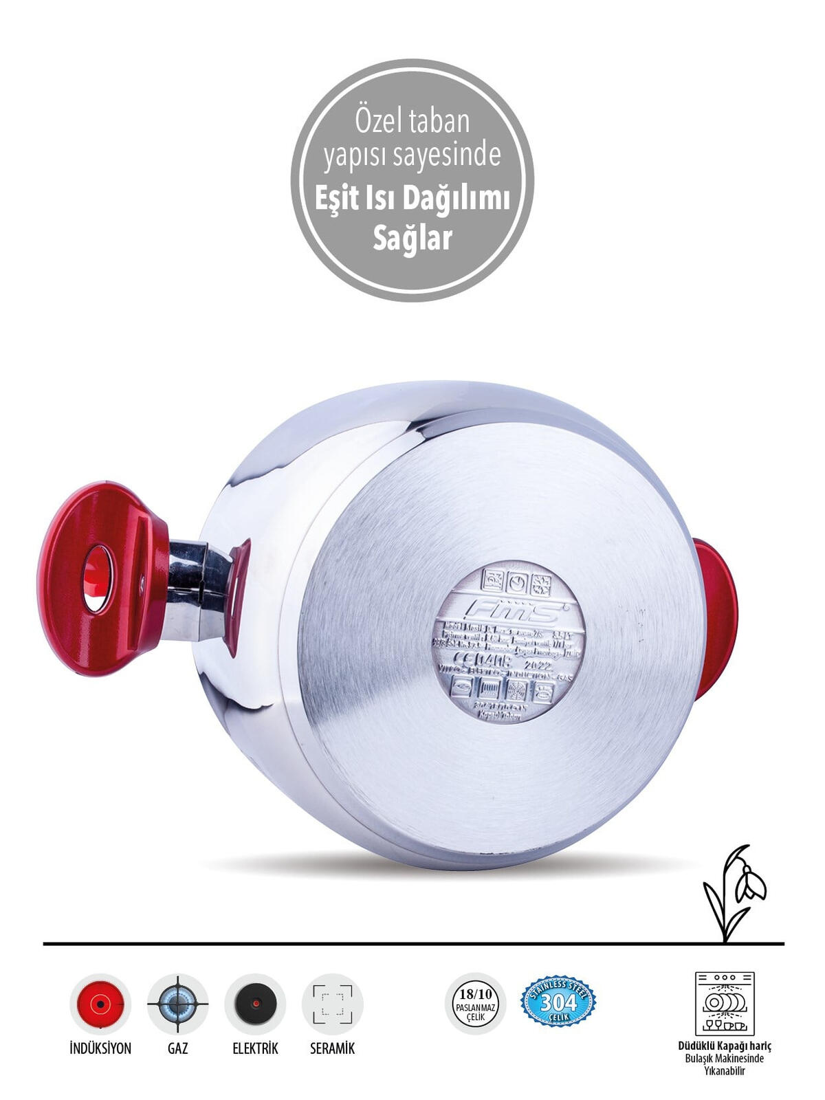 Fms Düdüklü Tencere No4 Canım Annem Kırmızı 3009Krm
