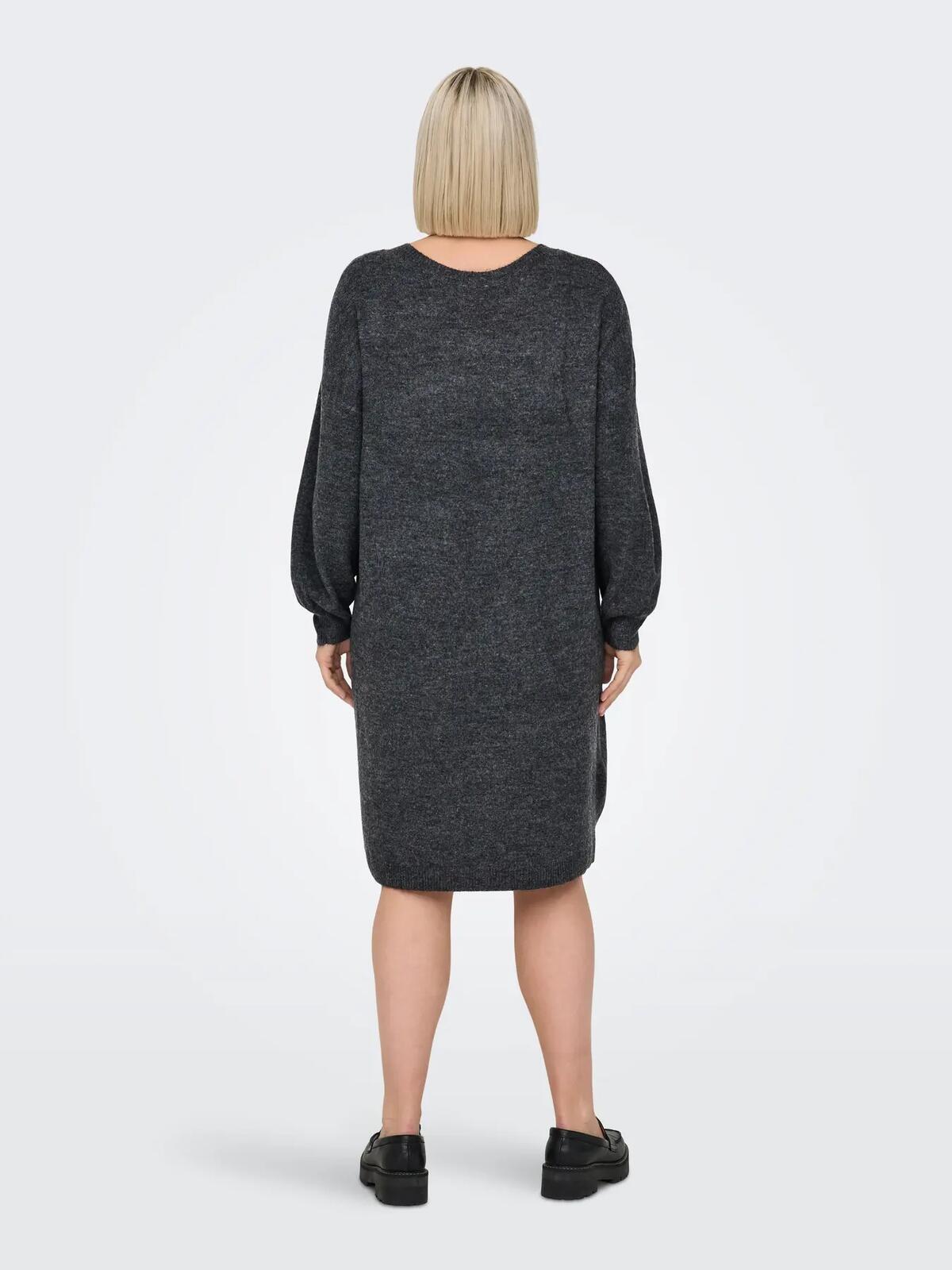 Only Carmakoma Elbise 15330672 Koyu Gri Melanj