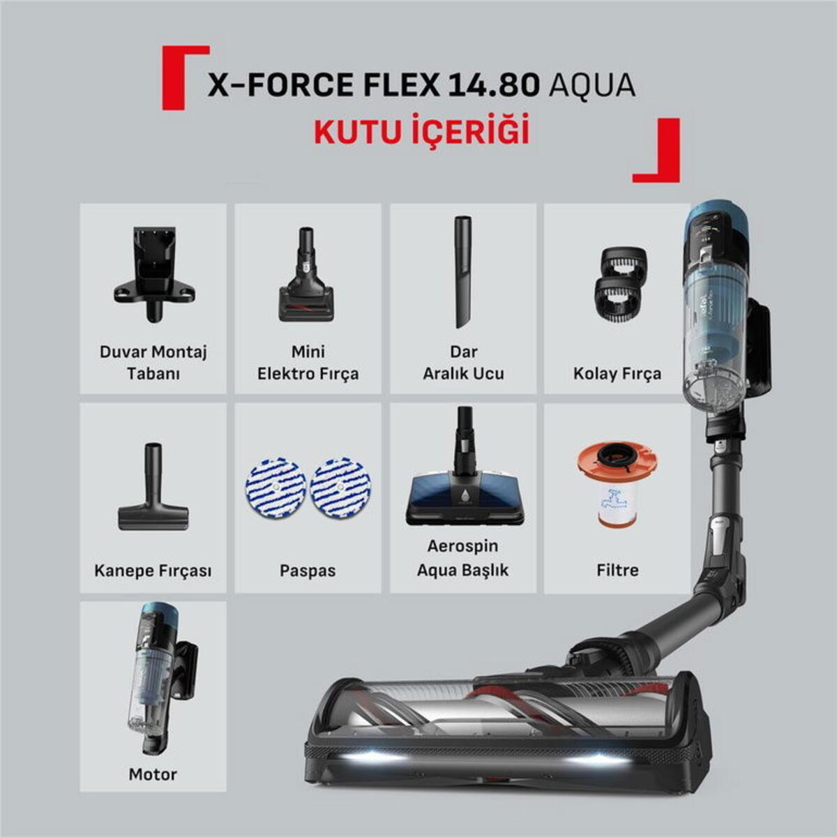 Tefal Dikey Süpürge X-Force Flex 14.80 TY9BC1WO Aqua 2211401336