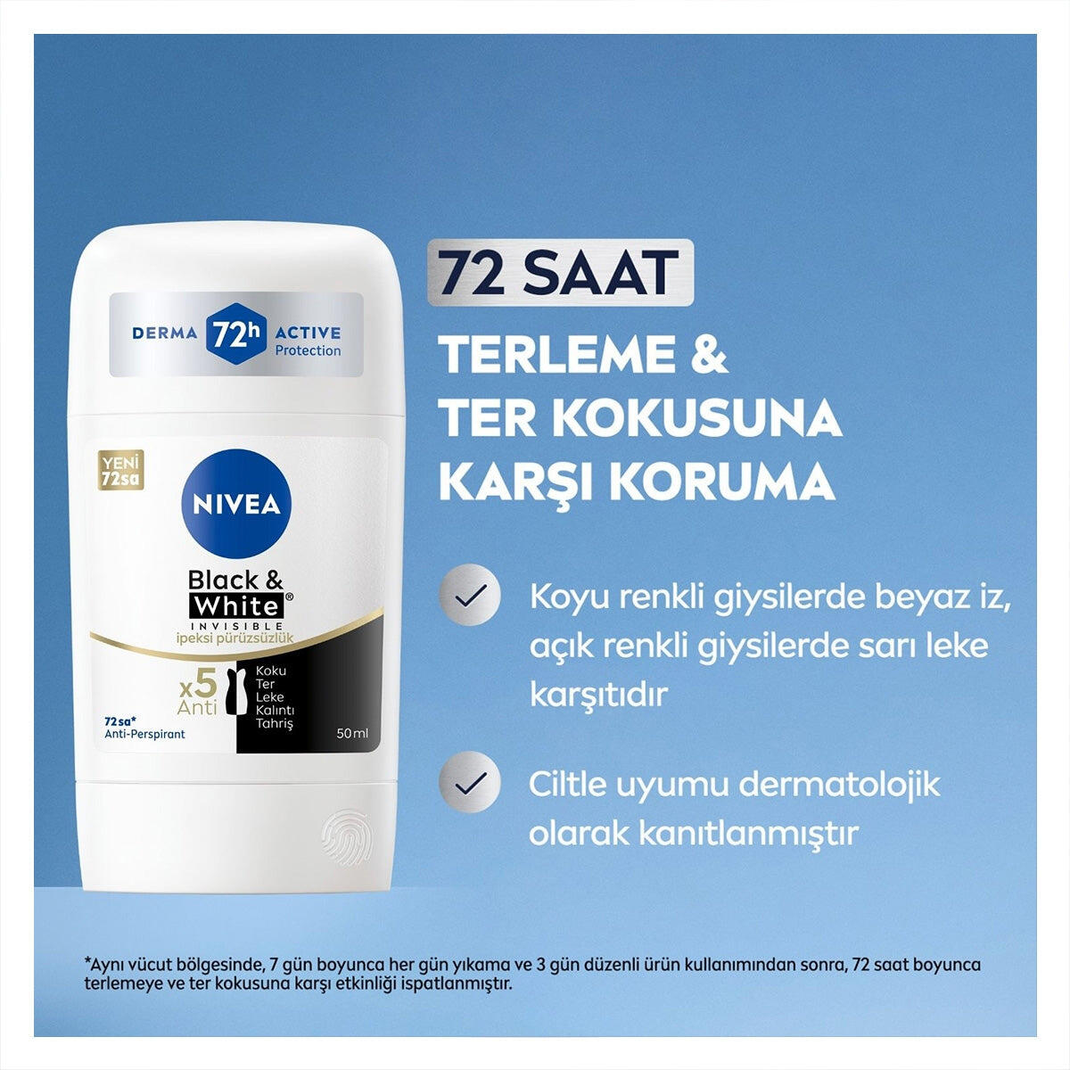 Nivea Kadın Stick Black&White İpeksi Pürüzsüzlük 50Ml